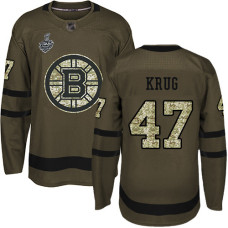 Boston Bruins #47 Torey Krug Green Salute to Service 2019 Stanley Cup Final Bound Stitched Hockey Jersey