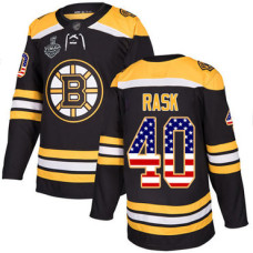 Boston Bruins #40 Tuukka Rask Black Home Authentic USA Flag 2019 Stanley Cup Final Bound Stitched Hockey Jersey