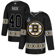 Boston Bruins #40 Tuukka Rask Black Authentic Team Logo Fashion 2019 Stanley Cup Final Bound Stitched Hockey Jersey