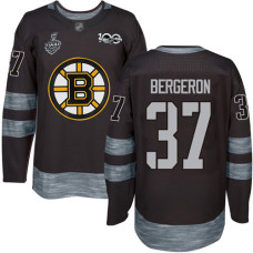 Boston Bruins #37 Patrice Bergeron Black 1917-2017 100th Anniversary 2019 Stanley Cup Final Bound Stitched Hockey Jersey