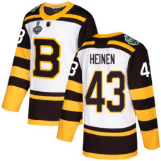 Boston Bruins #43 Danton Heinen White Authentic 2019 Winter Classic 2019 Stanley Cup Final Bound Stitched Hockey Jersey