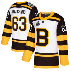 Boston Bruins #63 Brad Marchand White Authentic 2019 Winter Classic 2019 Stanley Cup Final Bound Stitched Hockey Jersey