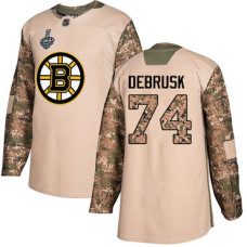 Boston Bruins #74 Jake DeBrusk Camo Authentic 2017 Veterans Day 2019 Stanley Cup Final Bound Stitched Hockey Jersey