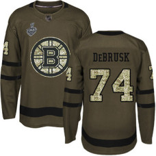 Boston Bruins #74 Jake DeBrusk Green Salute to Service 2019 Stanley Cup Final Bound Stitched Hockey Jersey