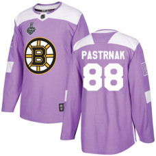 Boston Bruins #88 David Pastrnak Purple Authentic Fights Cancer 2019 Stanley Cup Final Bound Stitched Hockey Jersey