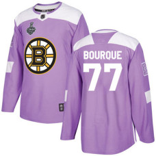 Boston Bruins #77 Ray Bourque Purple Authentic Fights Cancer 2019 Stanley Cup Final Bound Stitched Hockey Jersey