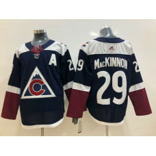 New AD Colorado Avalanche #29 Nathan MacKinnon Hockey Dark Blue With Jersey 2022 Stanley Cup Champions Patch