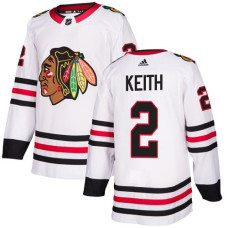 Chicago Blackhawks #2 Duncan Keith White Road Authentic Stitched Hockey Jersey