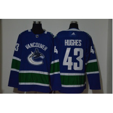 Vancouver Canucks #43 Quinn Hughes Blue Stitched Jersey