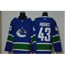 Vancouver Canucks #43 Quinn Hughes NEW Blue Stitched Jersey