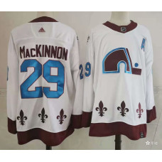 Colorado Avalanche #29 Nathan MacKinnon White Stitched With Jersey 2022 Stanley Cup Champions Patch