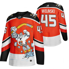 Anaheim Ducks #45 Andy Welinski Red 2020-21 Reverse Retro Alternate Jersey