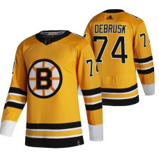 Boston Bruins #74 Jake DeBrusk Yellow 2020-21 Reverse Retro Alternate Jersey