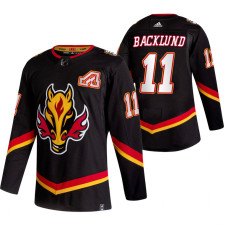 Calgary Flames #11 Mikael Backlund Black 2020-21 Reverse Retro Alternate Jersey