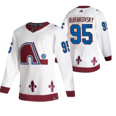 Colorado Avalanche #95 Andre Burakovsky White Reverse Retro Alternate With Jersey 2022 Stanley Cup Champions Patch