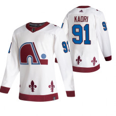 Colorado Avalanche #91 Nazem Kadri White Reverse Retro Alternate With Jersey 2022 Stanley Cup Champions Patch