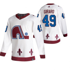 Colorado Avalanche #49 Samuel Girard White 2020-21 Reverse Retro Alternate Jersey