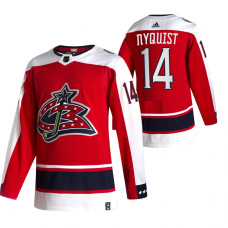 Columbus Blue Jackets #14 Gustav Nyquist Red 2020-21 Reverse Retro Alternate Jersey