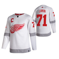 Detroit Red Wings #71 Dylan Larkin White 2020-21 Reverse Retro Alternate Jersey