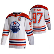 Edmonton Oilers #97 Connor McDavid White 2020-21 Reverse Retro Alternate Jersey