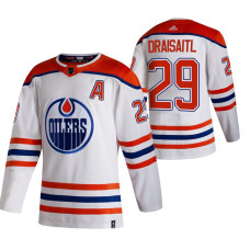 Edmonton Oilers #29 Leon Draisaitl White 2020-21 Reverse Retro Alternate Jersey