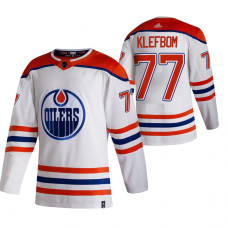 Edmonton Oilers #77 Oscar Klefblom White 2020-21 Reverse Retro Alternate Jersey