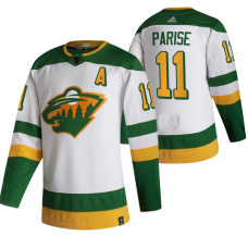 Minnesota Wild #11 Zach Parise White 2020-21 Reverse Retro Alternate Jersey