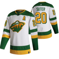 Minnesota Wild #20 Ryan Suter White 2020-21 Reverse Retro Alternate Jersey