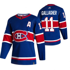 Montreal Canadiens #11 Brendan Gallagher Blue 2020-21 Reverse Retro Alternate Jersey