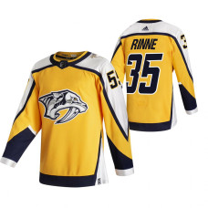 Nashville Predators #35 Pekka Rinne Yellow 2020-21 Reverse Retro Alternate Jersey