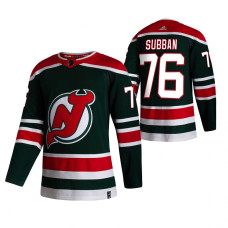 New Jersey Devils #76 P.K. Subban Green 2020-21 Reverse Retro Alternate Jersey