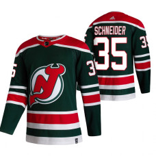 New Jersey Devils #35 Corey Schneider Green 2020-21 Reverse Retro Alternate Jersey