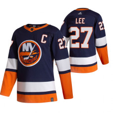 New York Islanders #27 Anders Lee Navy Blue 2020-21 Reverse Retro Alternate Jersey