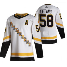 Pittsburgh Penguins #58 Kris Letang White 2020-21 Reverse Retro Alternate Jersey