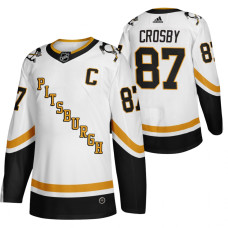 Pittsburgh Penguins #87 Sidney Crosby White 2020-21 Reverse Retro Alternate Jersey