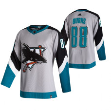 San Jose Sharks #88 Brent Burns Gray 2020-21 Reverse Retro Alternate Jersey