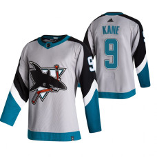 San Jose Sharks #9 Evander Kane Gray 2020-21 Reverse Retro Alternate Jersey