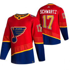 St. Louis Blues #17 Jaden Schwartz Red 2020-21 Reverse Retro Alternate Jersey