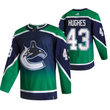 Vancouver Canucks #43 Quinn Hughes Green 2020-21 Reverse Retro Alternate Jersey