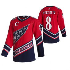 Washington Capitals #8 Alexander Ovechkin Red 2020-21 Reverse Retro Alternate Jersey