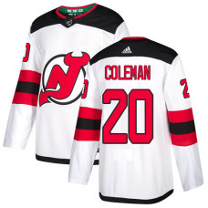 New Jersey Devils #20 Blake Coleman Authentic White Jersey