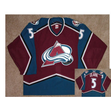 Colorado Avalanche #5 Brett Clark Game Worn Reebok Jersey