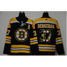 Boston Bruins #37 Patrice Bergeron Black With Team Logo Stitched Jersey