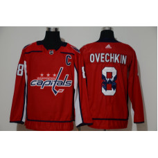 Washington Capitals #8 Alexander Ovechkin Red With Team Logo Stitched Jersey