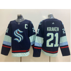 Seattle Kraken #21 Kraken Navy Blue Stitched Jersey