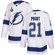 Lightning #21 Brayden Point White Road Authentic 2020 Stanley Cup Final Stitched Jersey