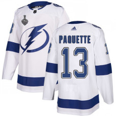 Lightning #13 Cedric Paquette White Road Authentic 2020 Stanley Cup Final Stitched Jersey