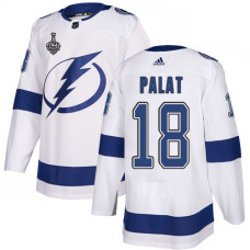 Lightning #18 Ondrej Palat White Road Authentic 2020 Stanley Cup Final Stitched Jersey