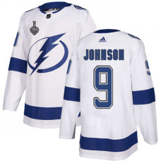 Lightning #9 Tyler Johnson White Road Authentic 2020 Stanley Cup Final Stitched Jersey