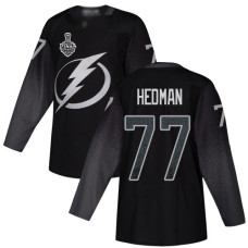 Lightning #77 Victor Hedman Black Alternate Authentic 2020 Stanley Cup Final Stitched Jersey